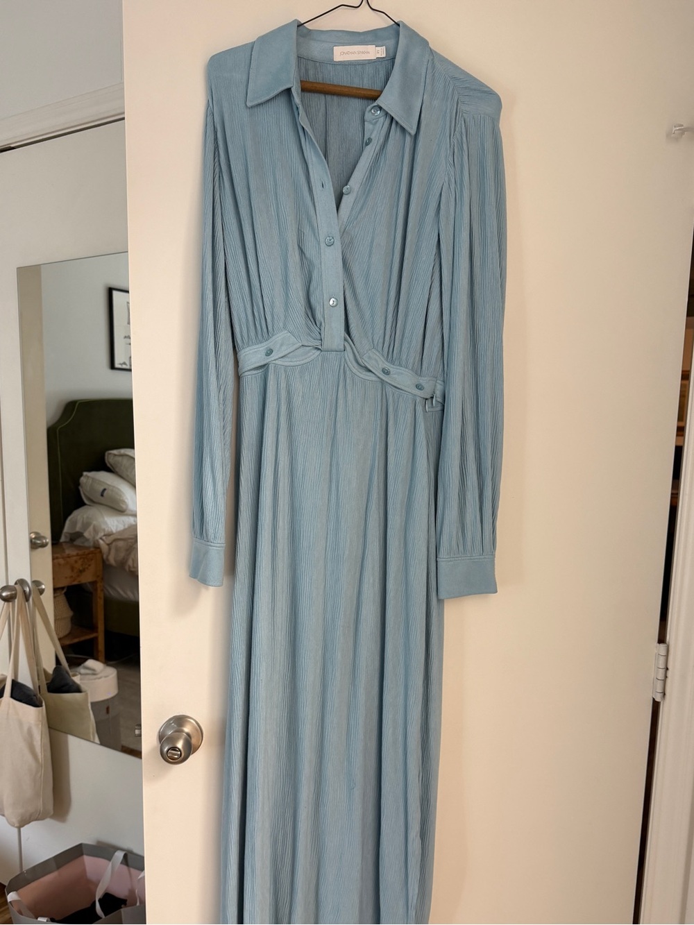Jonathan Simkhai Light Blue Long Sleeve Maxi Dress